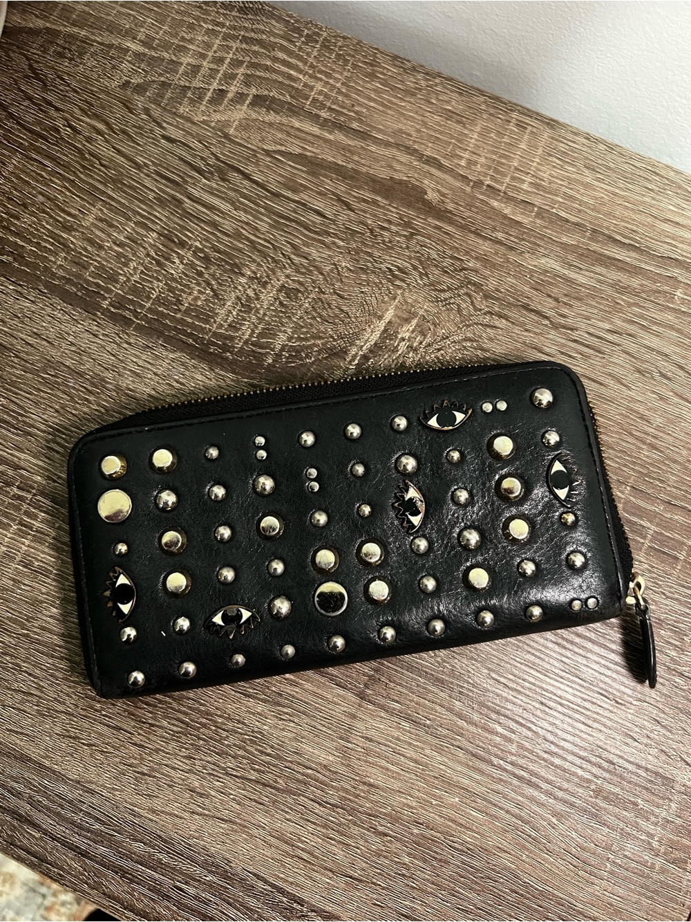 Rebecca Minkoff | Black Studded Zip Wallet
